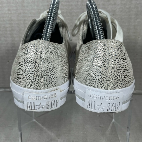 Converse CTAS Silver Metallic Lace Up Sneakers Women's Size 9 - Picture 6 of 10